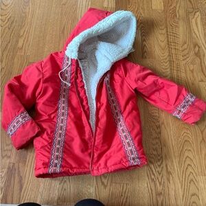 Stylish Red Kids Puffer Jacket with Hood